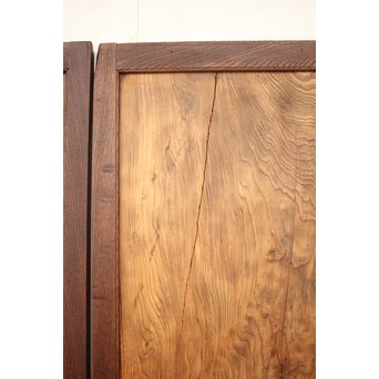 堅木框 杉一枚板建具 4枚1組　B974Y 