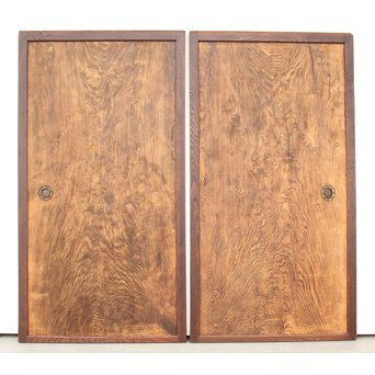 堅木框 杉一枚板建具 4枚1組　B974Y 