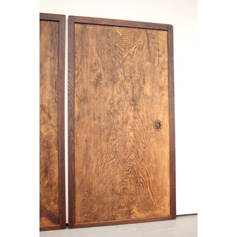 堅木框 杉一枚板建具 4枚1組　B974Y 