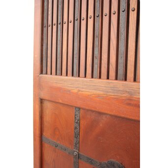 総欅巾着金具格子蔵戸　W978YD 