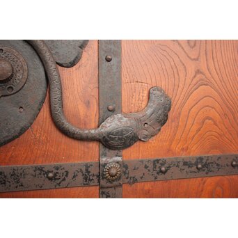 総欅巾着金具格子蔵戸　W978YD 