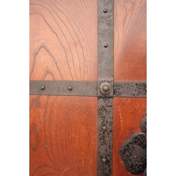 総欅巾着金具格子蔵戸　W978YD 