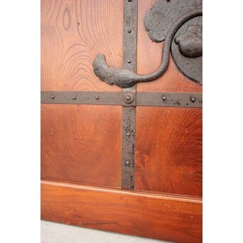 総欅巾着金具格子蔵戸　W978YD 