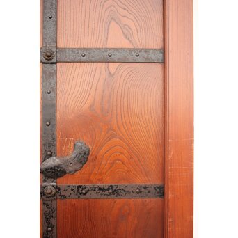 総欅巾着金具格子蔵戸　W978YD 