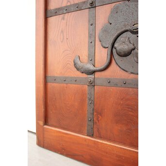 総欅巾着金具格子蔵戸　W978YD 