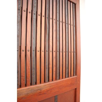 総欅巾着金具格子蔵戸　W978YD 