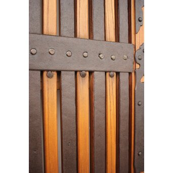 重厚鉄金具 欅格子蔵戸　W979Y 