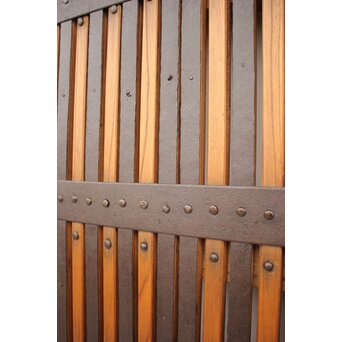 重厚鉄金具 欅格子蔵戸　W979Y 