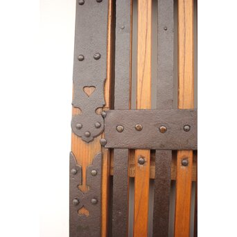 重厚鉄金具 欅格子蔵戸　W979Y 