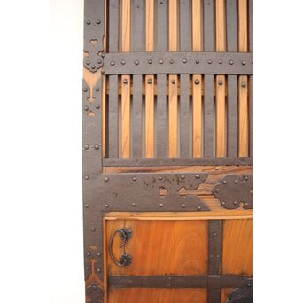 重厚鉄金具 欅格子蔵戸　W979Y 