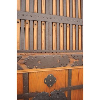 重厚鉄金具 欅格子蔵戸　W979Y 