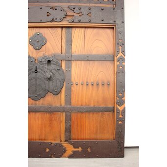 重厚鉄金具 欅格子蔵戸　W979Y 