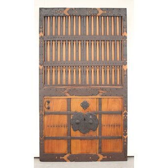 重厚鉄金具 欅格子蔵戸　W979Y