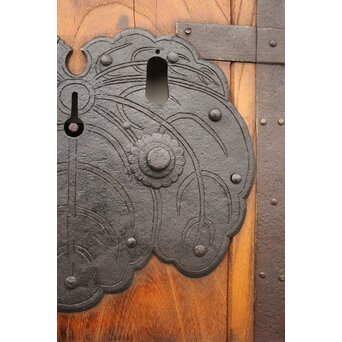 重厚鉄金具 欅格子蔵戸　W979Y 