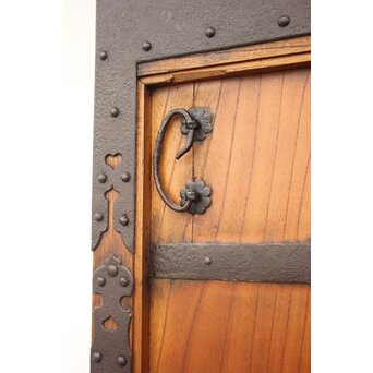 重厚鉄金具 欅格子蔵戸　W979Y 