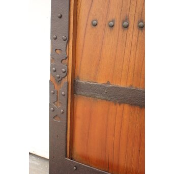 重厚鉄金具 欅格子蔵戸　W979Y 