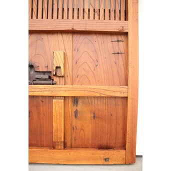 重厚鉄金具 欅格子蔵戸　W979Y 