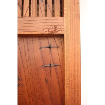 重厚鉄金具 欅格子蔵戸　W979Y 