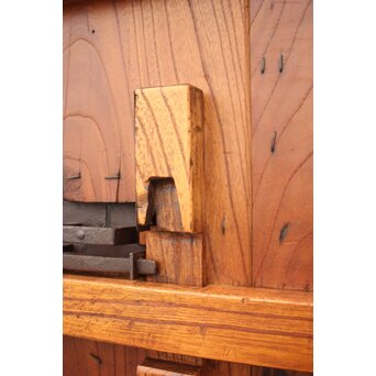 重厚鉄金具 欅格子蔵戸　W979Y 