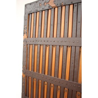 重厚鉄金具 欅格子蔵戸　W979Y 