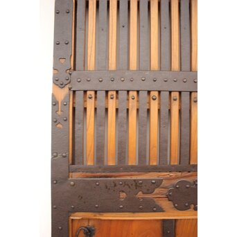 重厚鉄金具 欅格子蔵戸　W979Y 