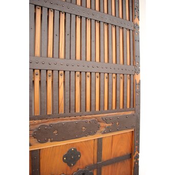 重厚鉄金具 欅格子蔵戸　W979Y 