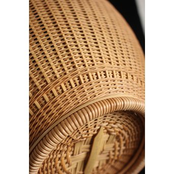 福田竹勇斎 白竹壺型竹籠　U120 