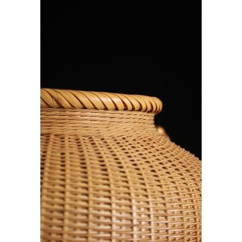 福田竹勇斎 白竹壺型竹籠　U120 