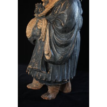 木彫 法衣を纏う狸　X171 