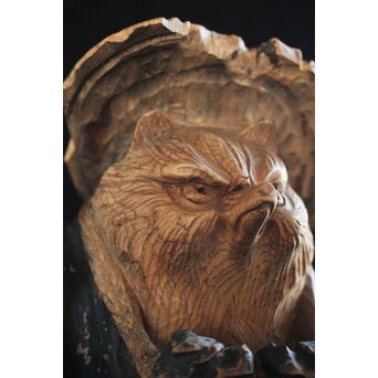 木彫 法衣を纏う狸　X171 