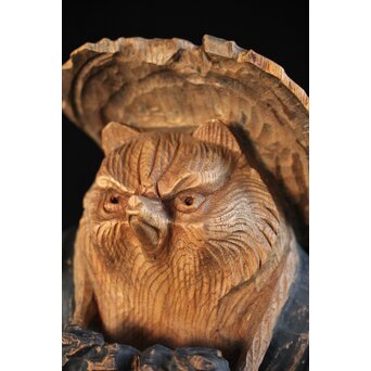 木彫 法衣を纏う狸　X171 