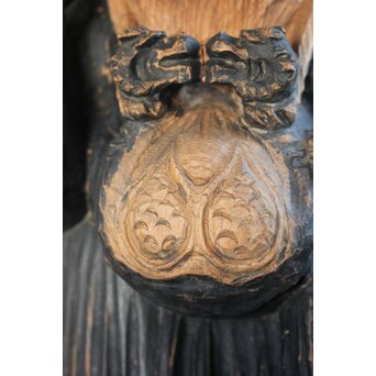 木彫 法衣を纏う狸　X171 