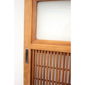 障子枠付 デザインガラス 格子戸 2枚1組　L1011 