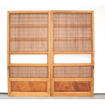 障子枠付 デザインガラス 格子戸 2枚1組　L1011