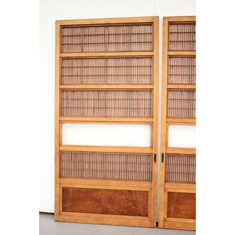 障子枠付 デザインガラス 格子戸 2枚1組　L1011 