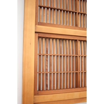 障子枠付 デザインガラス 格子戸 2枚1組　L1011 