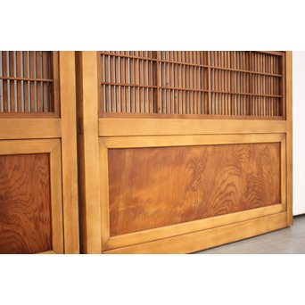 障子枠付 デザインガラス 格子戸 2枚1組　L1011 