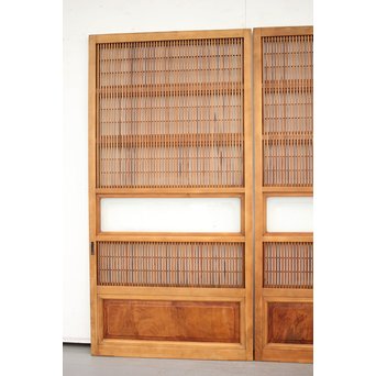 障子枠付 デザインガラス 格子戸 2枚1組　L1011 