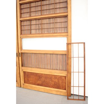 障子枠付 デザインガラス 格子戸 2枚1組　L1011 