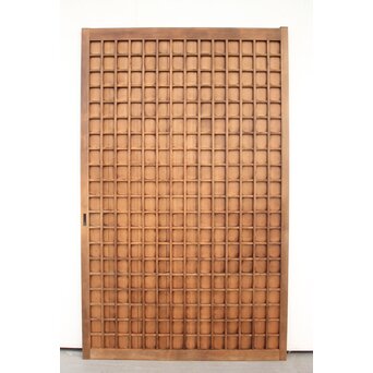 細かな升格子板戸　B975