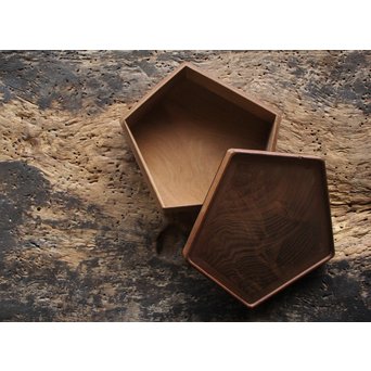 指物師 桑多角蓋物　X173