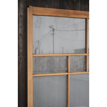 白いアンティークガラス戸　D177 