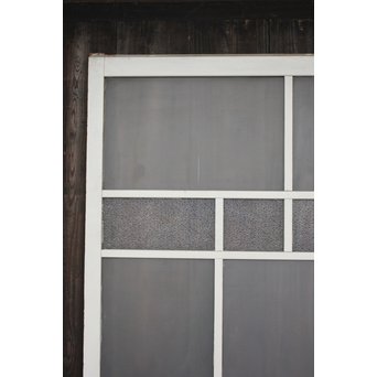 白いアンティークガラス戸　D177 