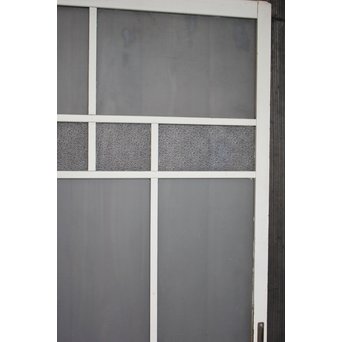 白いアンティークガラス戸　D177 