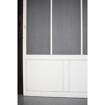 白いアンティークガラス戸　D177 