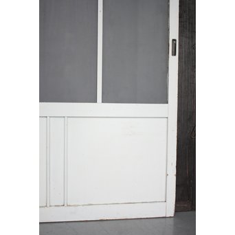 白いアンティークガラス戸　D177 