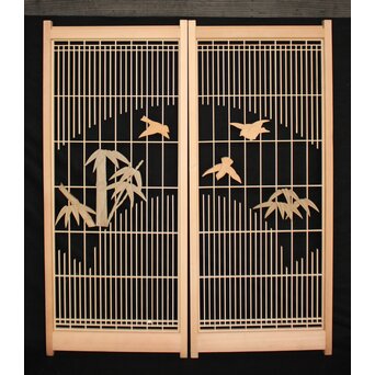 デッドストック 白木竹雀書院 2枚1組　R2502