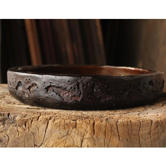 乾漆黒盆　Q080 