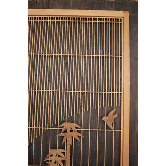 竹雀の格子建具 2枚1組　L1014Y 