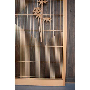 竹雀の格子建具 2枚1組　L1014Y 